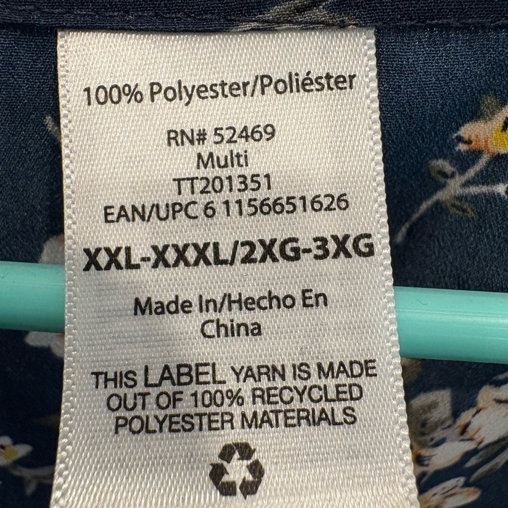 Floral Blue Women's cardigan XXL - Picture 2 of 4